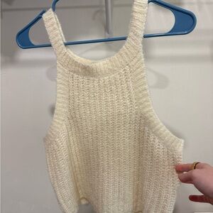 Carly Jean Los Angeles Cream Knit Tank Top